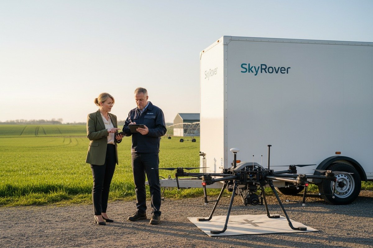 Professional heavy-lift transport trailer for agricultural drones and equipment (ID#1)