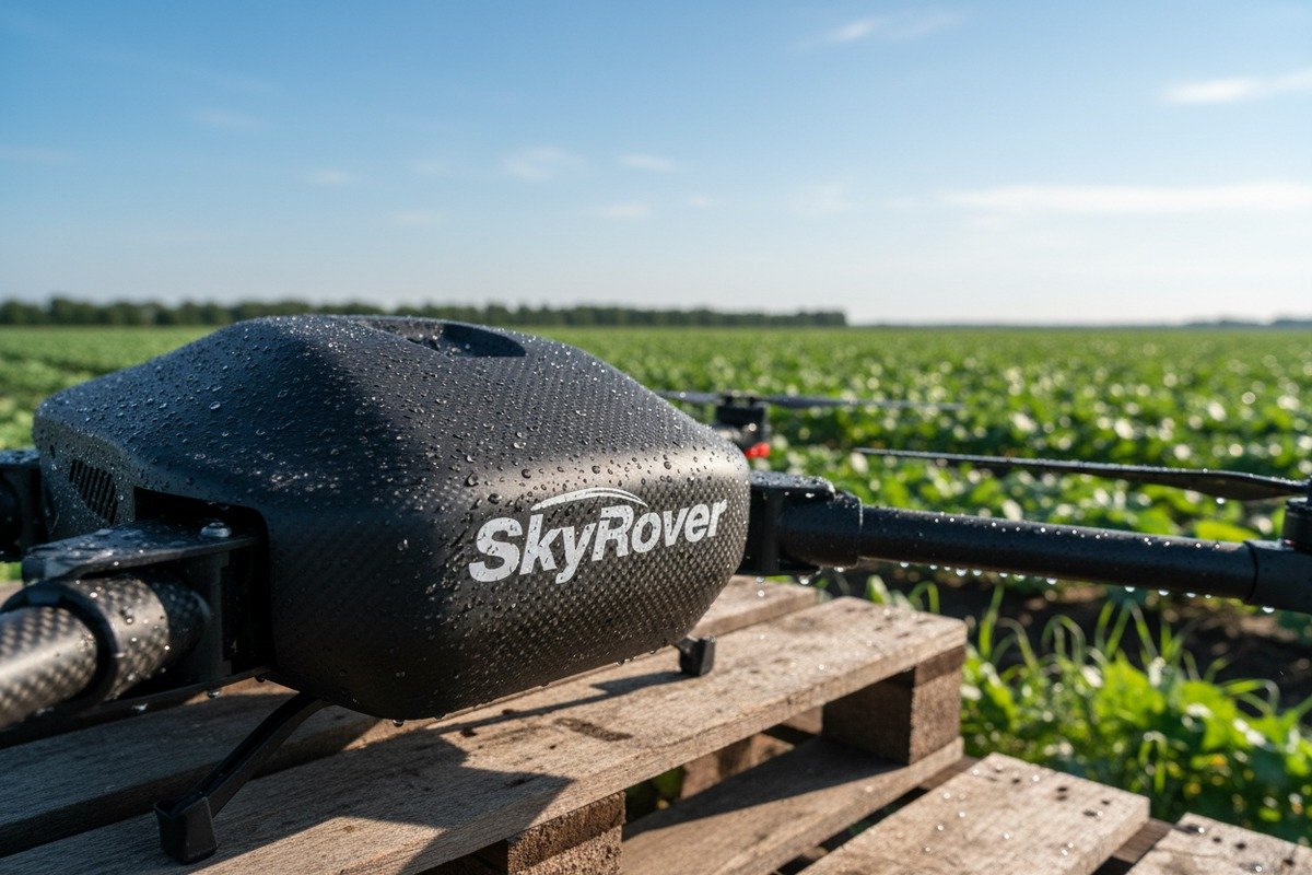 Durable UV-resistant and chemical-resistant silk-screened logos for agricultural drones in harsh conditions (ID#3)