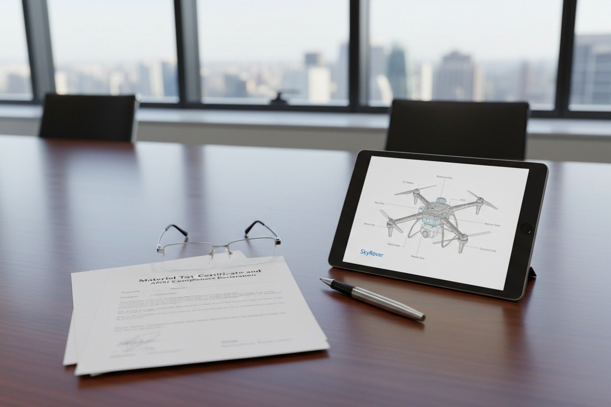 Documentation and certificates proving ANSI label compliance for importing agricultural drones from manufacturers (ID#3)