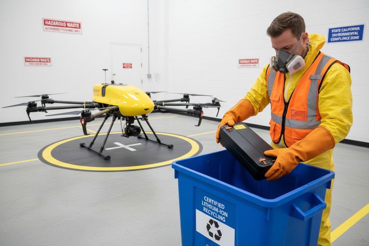 State Battery Compliance Laws Ensuring firefighting drone battery compliance with US state recycling and disposal laws and programs (ID#2)