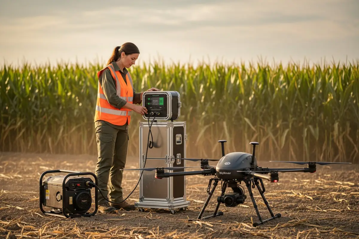 ¿Cómo verificar si las estaciones de carga de drones agrícolas admiten carga rápida de CC desde generadores?