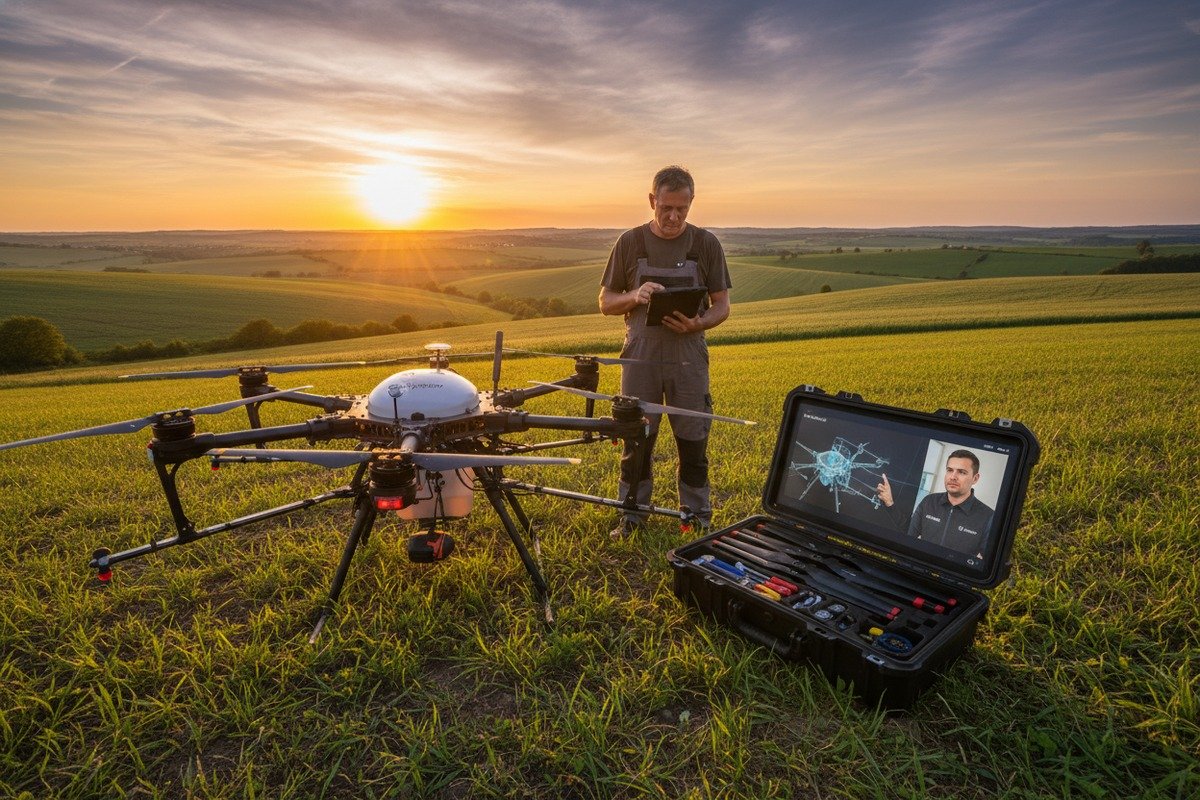 Durable agricultural drones with carbon-fiber frames and IP67 rating for long-term regional use (ID#4)