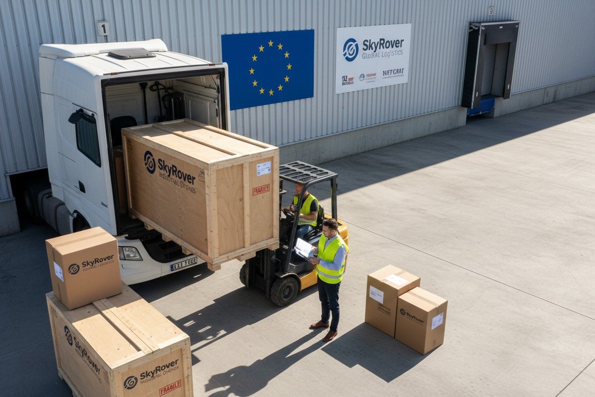 Managing door-to-door delivery and EU customs clearance for agricultural drone orders (ID#5)