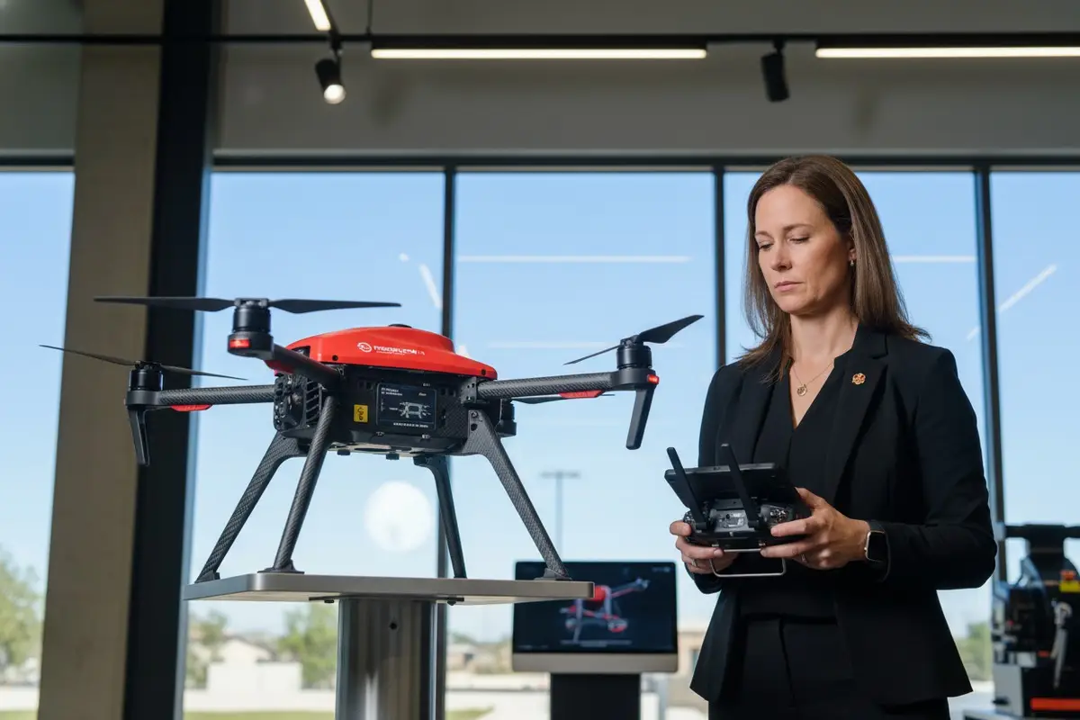 ¿Qué especificaciones ergonómicas y de brillo de pantalla son importantes al adquirir drones contra incendios?