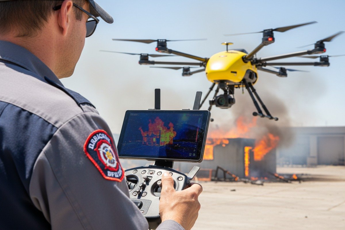 High brightness drone screen with anti-reflective coating for visibility in smoke and sunlight (ID#3)