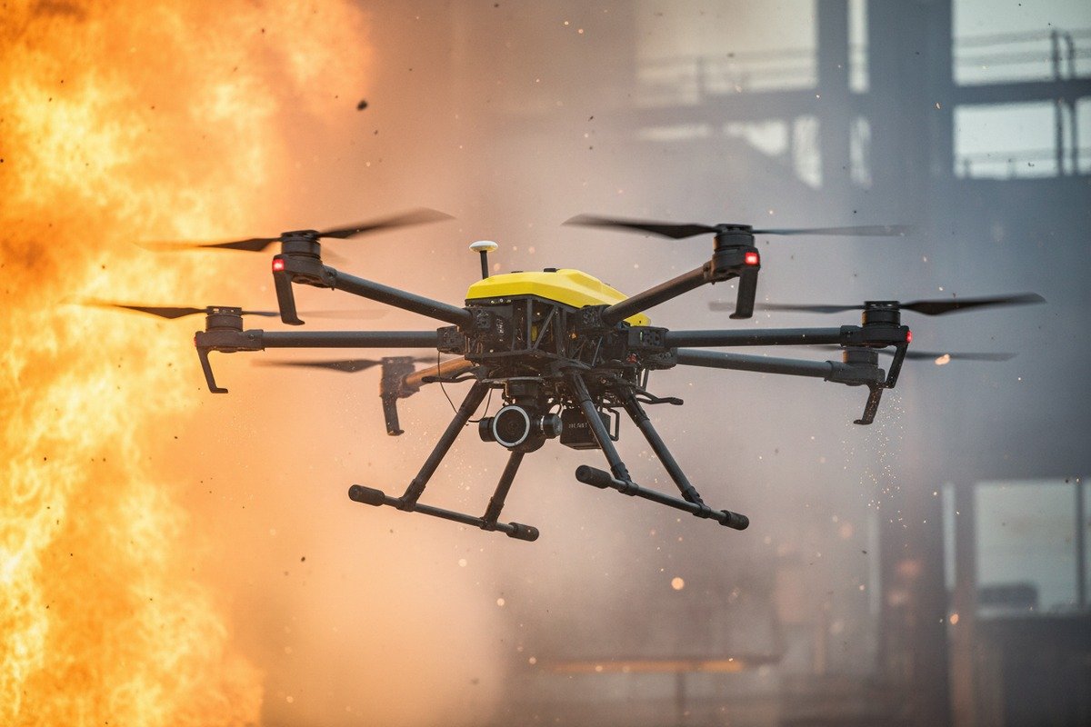 Ruggedized drone display with thermal resistance for operations in extreme heat environments (ID#5)