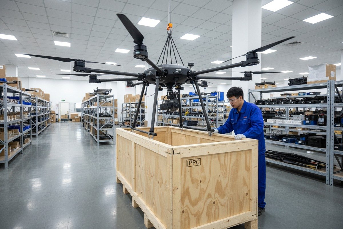 Garantizar el cumplimiento de la NIMF 15 para envíos de drones agrícolas procedentes de China (ID#1)