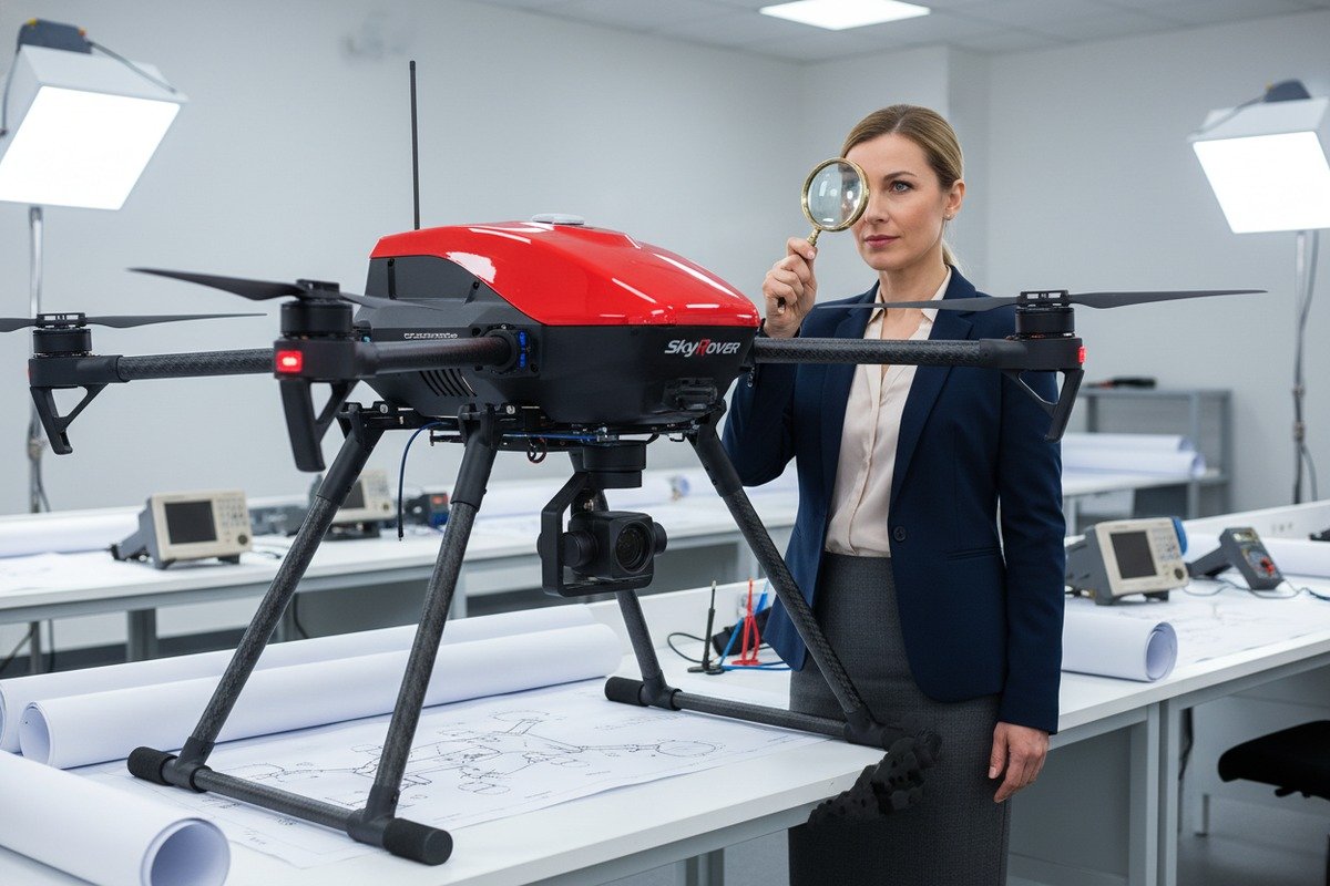 Industrial-grade firefighting drone showing technical standards and professional aesthetic design (ID#1)