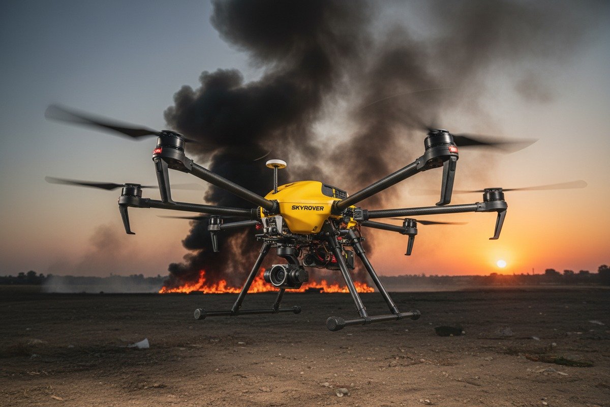 Firefighting drone flight specifications including thermal imaging and long endurance battery life (ID#3)