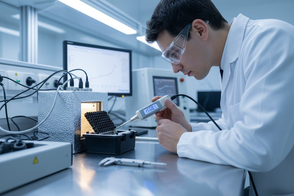 Testing heat resistance and material durability for agricultural drone battery storage containers (ID#3)