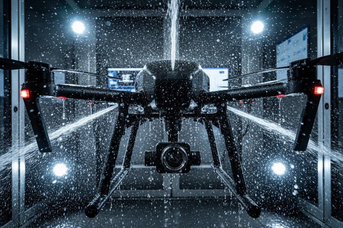 FPV camera clarity in dusty or low-light agricultural environments with IP67 ratings and LED lighting (ID#4)