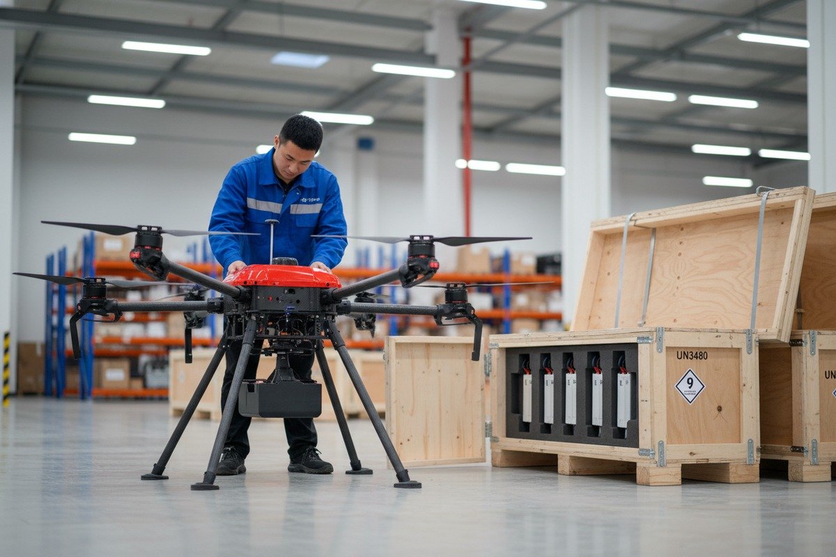 Ensuring IATA compliance for firefighting drone battery shipments from China to international destinations (ID#1)