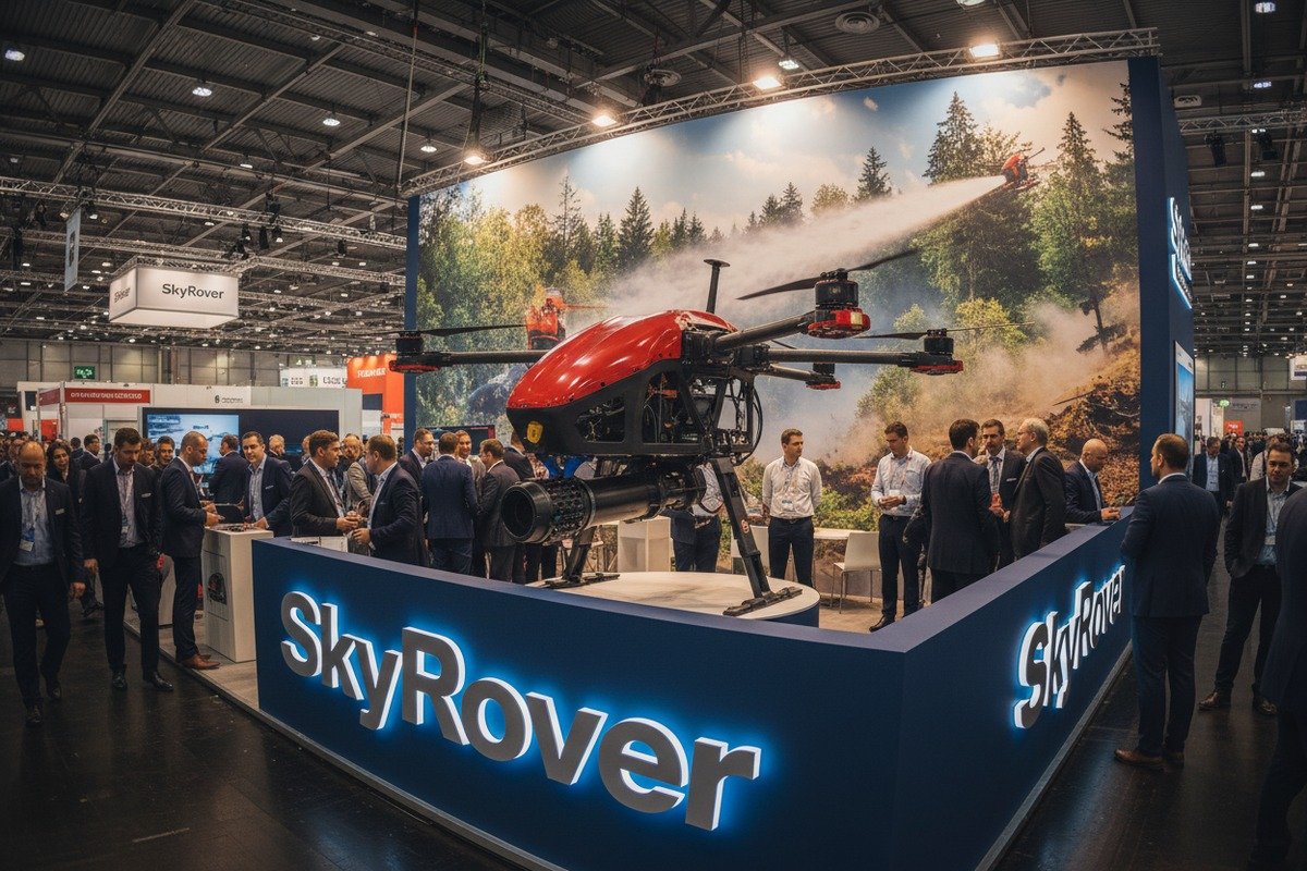 Technical documentation and CE certification for firefighting drones at European trade show booths (ID#5)