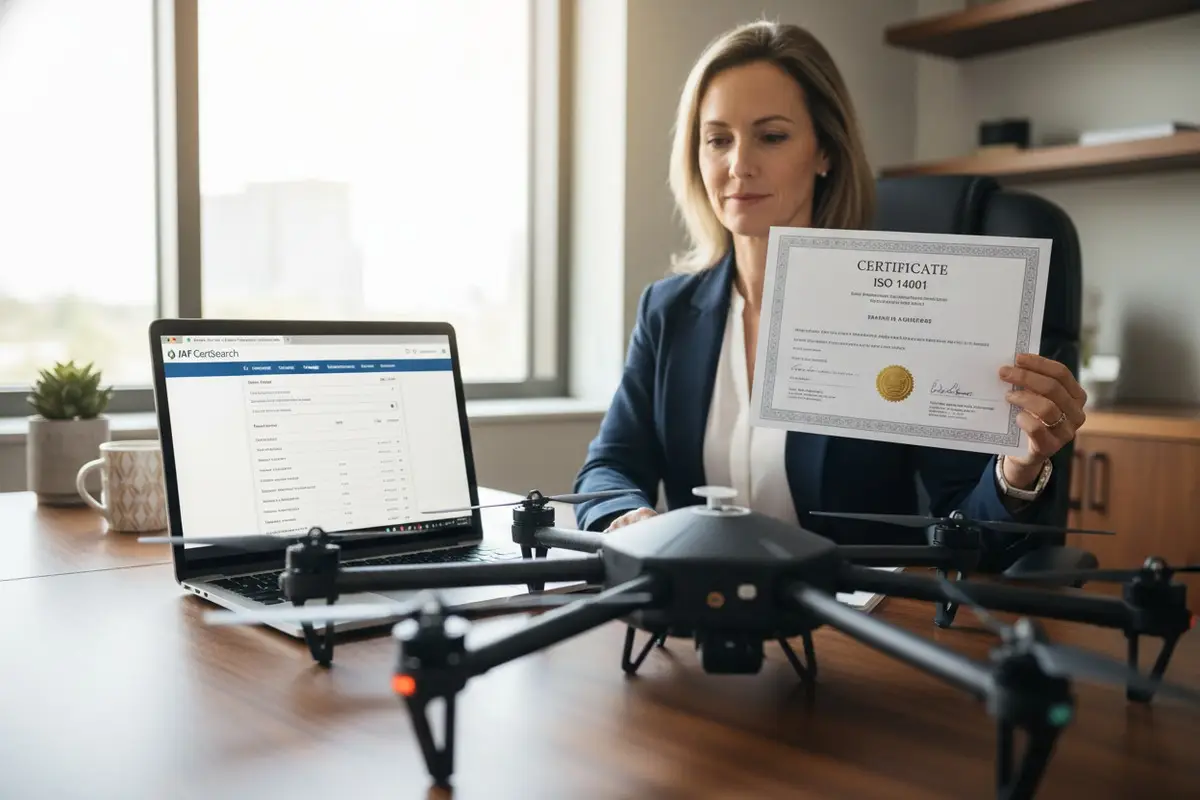 Comment vérifier la certification ISO 14001 lors de l'achat de drones agricoles ?