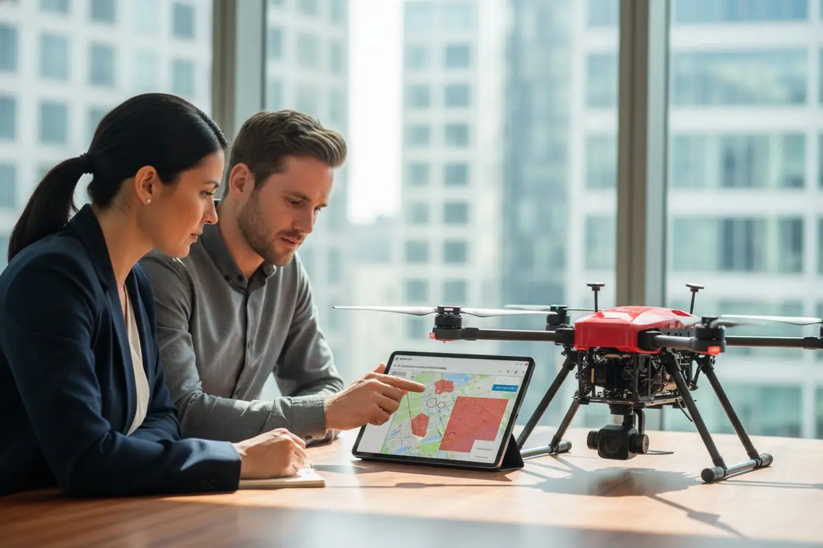 Comment s'informer sur le logiciel de zone d'exclusion aérienne de l'UE lors de l'approvisionnement en drones de lutte contre l'incendie ?