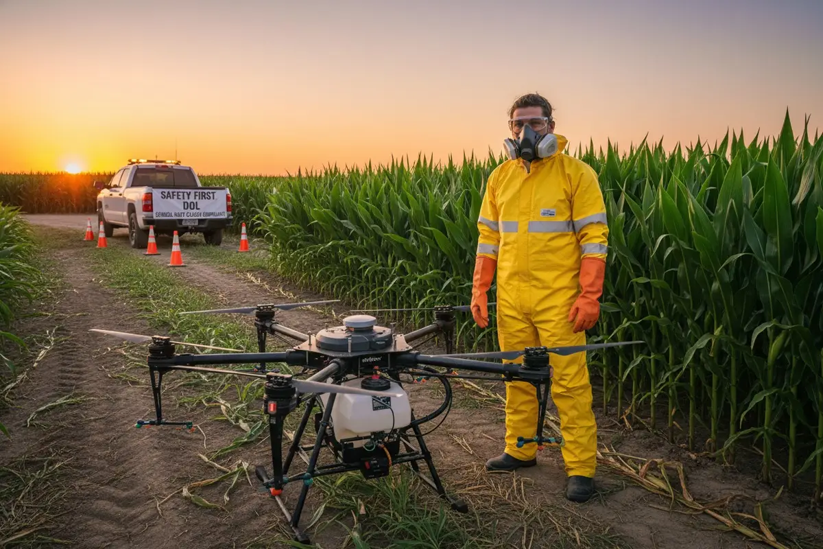 Quelles règles du ministère du Travail américain sur la protection des opérateurs s'appliquent lors de l'achat de drones agricoles ?