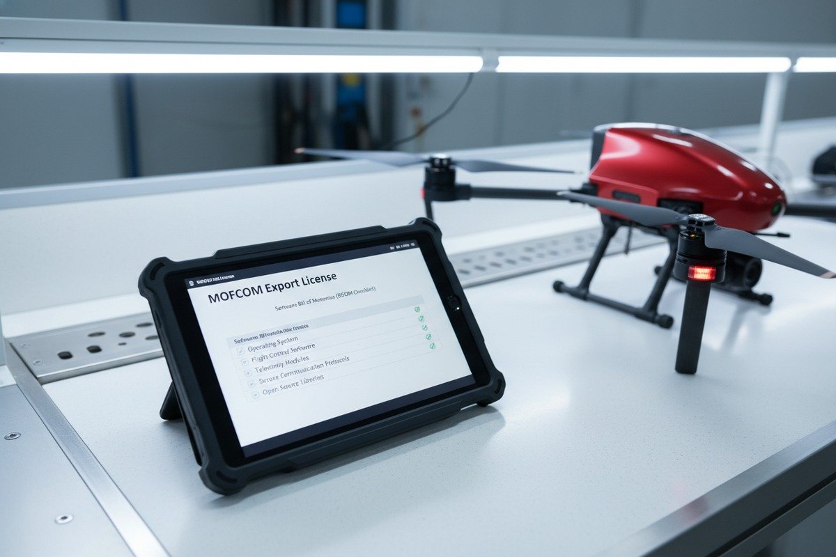 Essential documentation including SBOM and export licenses for verifying drone software legality (ID#2)