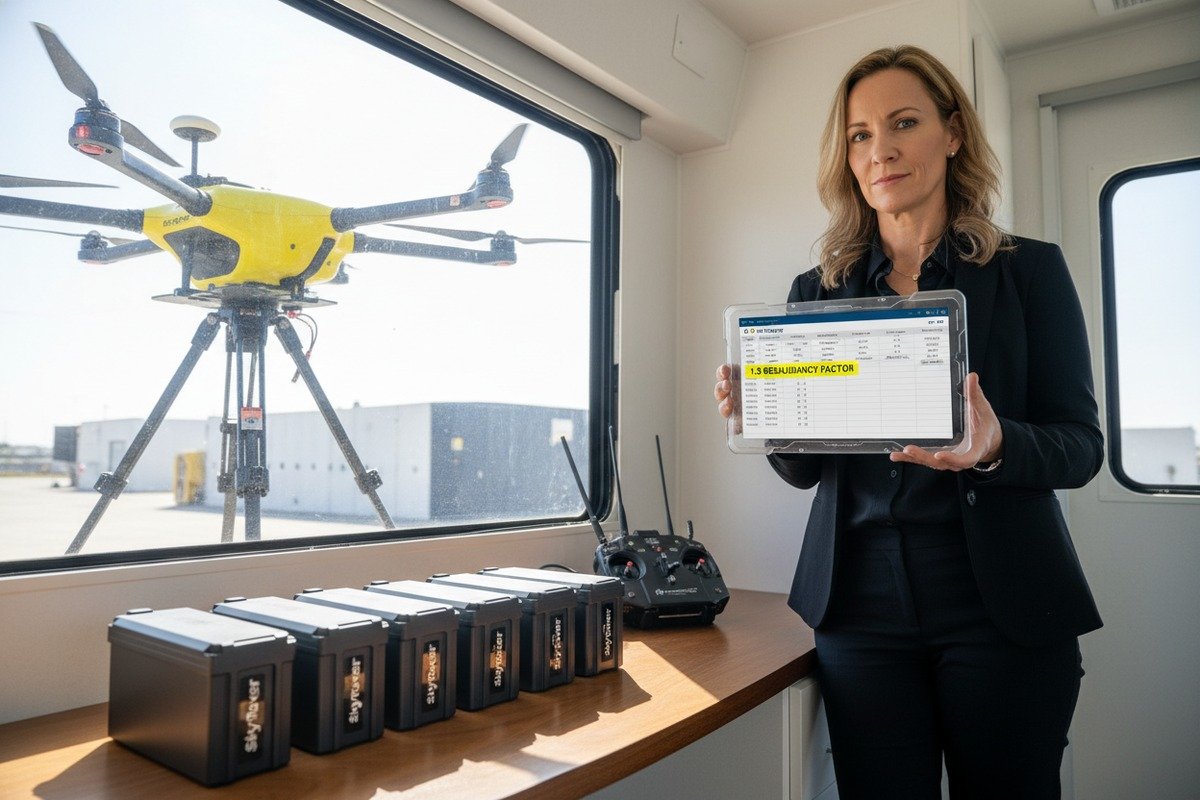 Calculating the optimal battery-to-drone ratio for firefighting operations using mission hour formulas (ID#2)