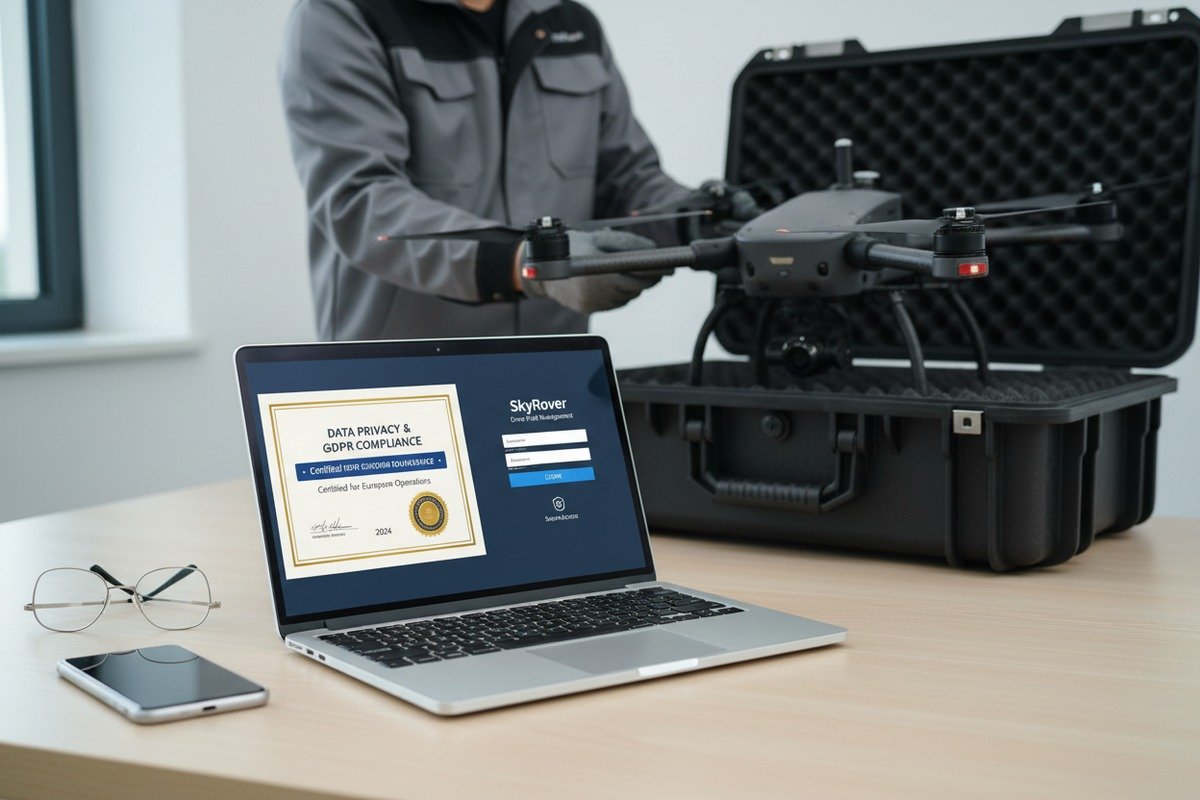 GDPR Compliant Data Management GDPR compliant drone data management interface with secure storage and encryption for European buyers (ID#4)