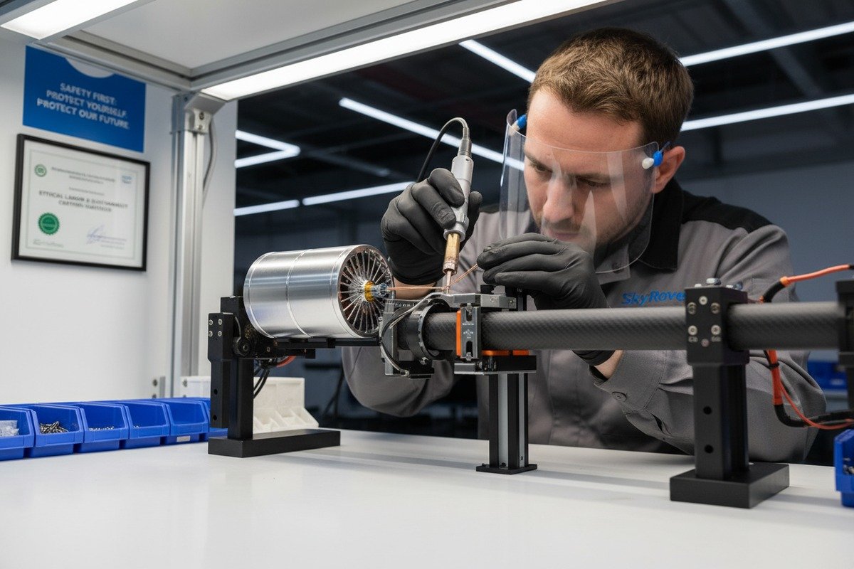 Ethical Labor Standards Certifications Social responsibility certifications ensuring ethical labor standards and fair wages in drone manufacturing (ID#3)