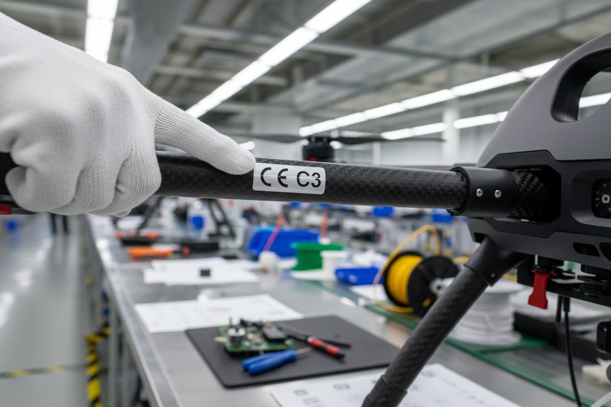 EASA certifications including CE marks and Remote ID for European nighttime drone operations (ID#2)