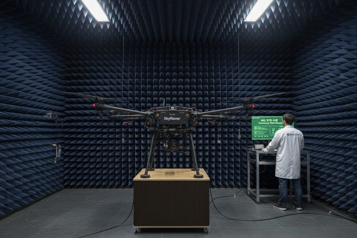 Custom anti-interference hardware including upgraded shielding and RTK antennas for specific voltage requirements (ID#4)