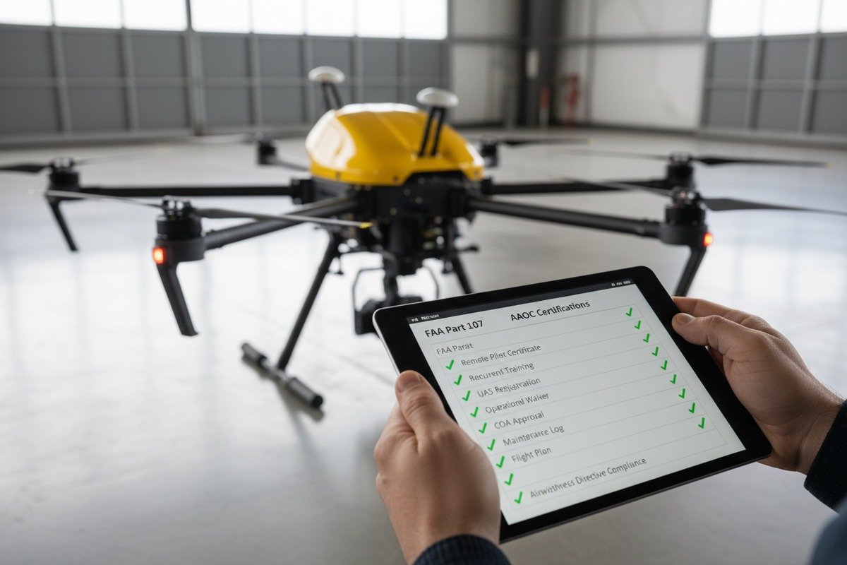 Required Manufacturer Drone Certifications Essential manufacturer certifications including FAA Part 107 and AAOC for drone subsidy applications (ID#2)