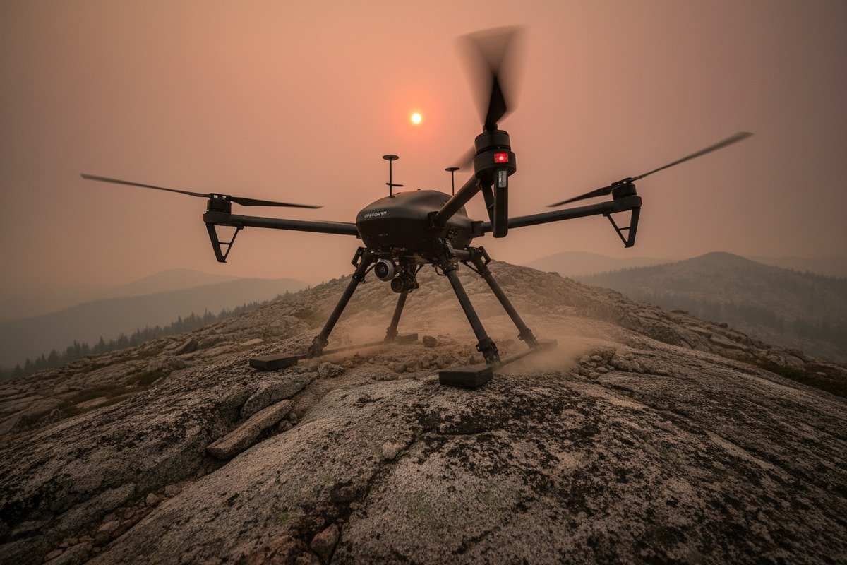 Evaluating firefighting drone landing gear for stability on rugged outdoor terrain (ID#1)